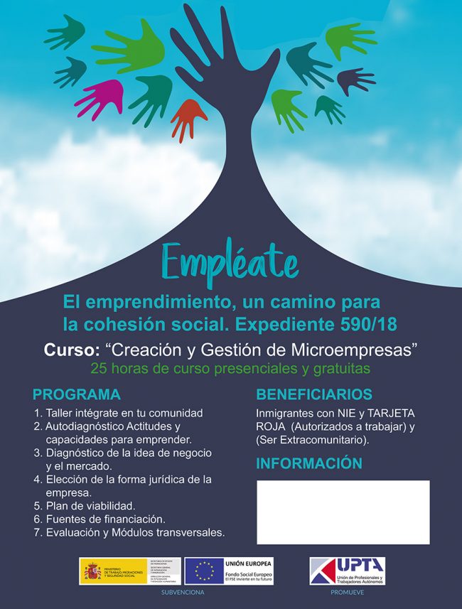 Cartel impresión curso creación microempresas