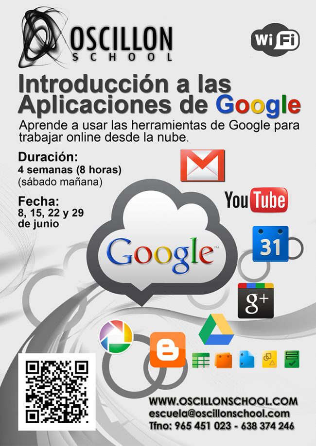 Cartel impresión curso online Aplicaciones de Google