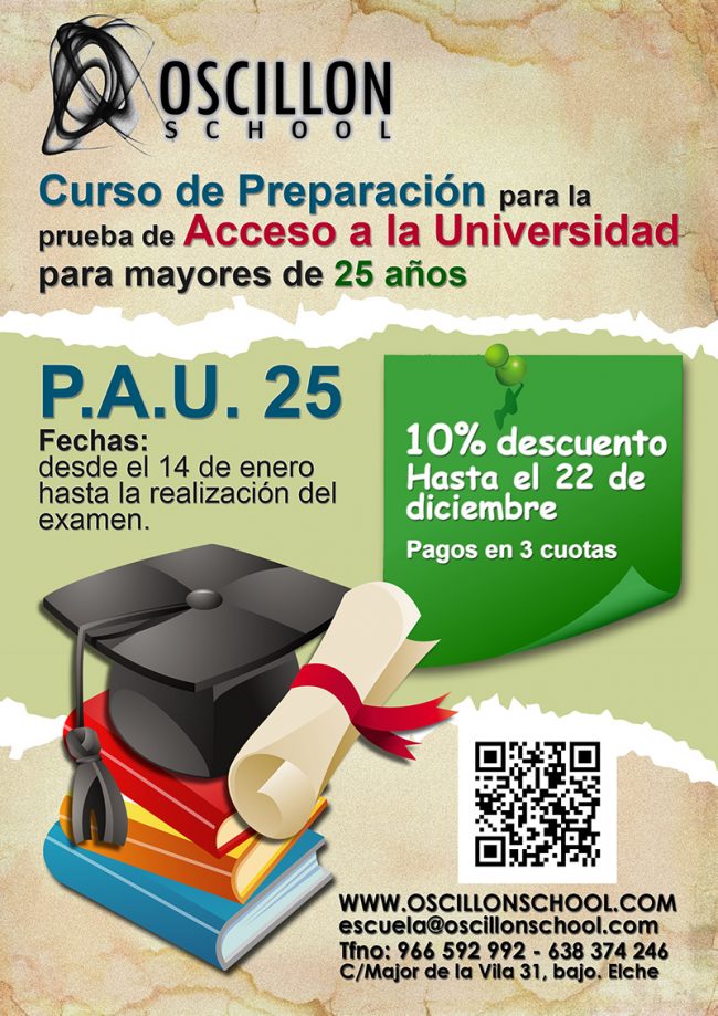 Cartel impresión PAU25 Oscillon School