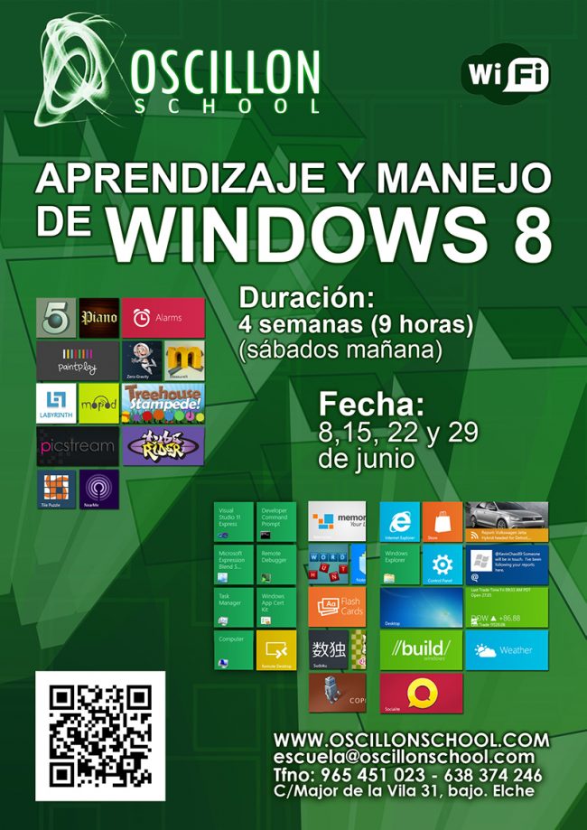 Cartel impresión curso online Windows 8