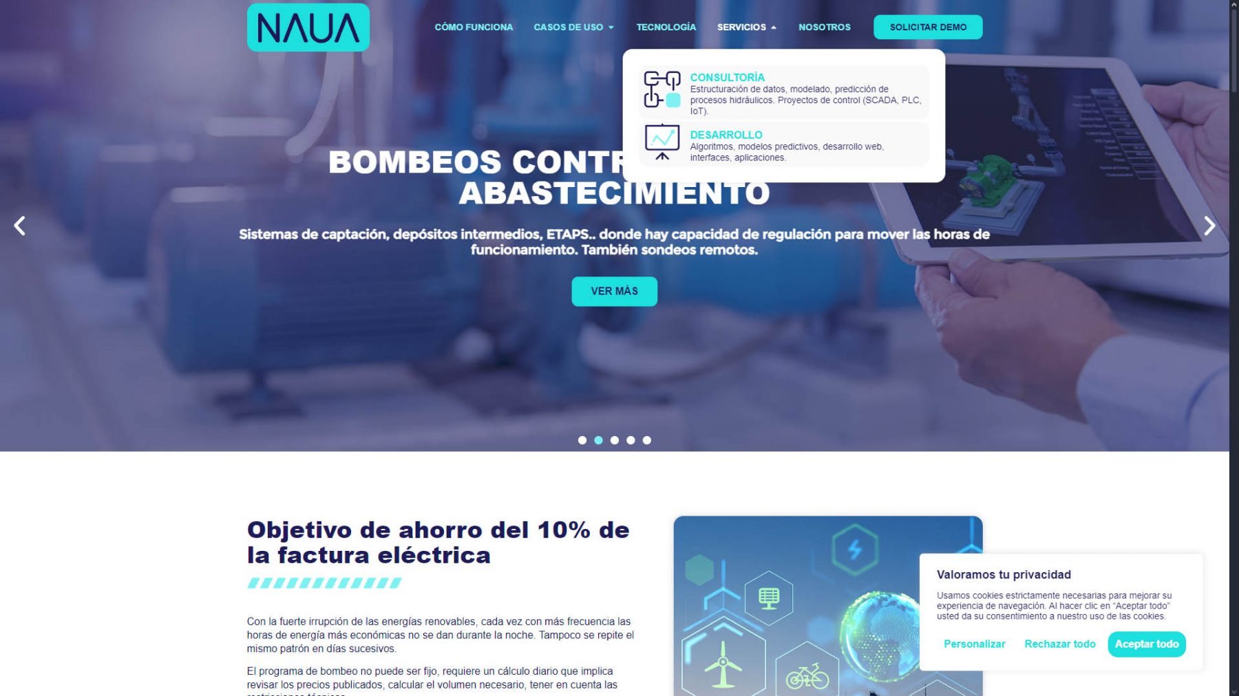 Web landing Naua con WordPress y Elementor - Oscillon Online
